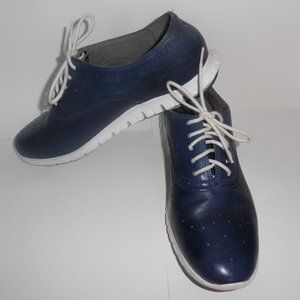 Cole Haan ZERØGRAND Wingtip‎ Oxford Blue Leather Comfy Sneakers Shoes 7.5